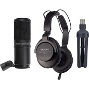 تصویر Mic Mic Podcam ZDM-1 Podcast ، میکروفون پویا پادکست ، هدفون ، سه پایه ، شیشه جلو ، کابل XLR ، برای ضبط پادکست ها Zoom ZDM-1 Podcast Mic Pack, Podcast Dynamic Microphone, Headphones, Tripod, Windscreen, XLR Cable, For Recording Podcasts