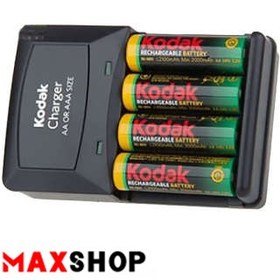 تصویر شارژر کداک 4 تایی با باطری Kodak 4 charger with battery