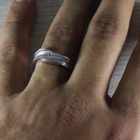 تصویر انگشتر نقره کد 2204 با سنگ اتمی 