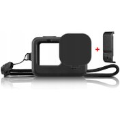 تصویر کاور سیلیکونی با محافظ لنز و درب باتری Puluz PU540B مناسب دوربین گوپرو 9/10/11 