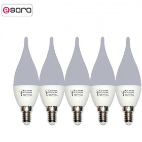 تصویر لامپ ال ای دی 6 وات کارامکس مدل شمعی اشکی پایه E14 بسته 5 عددی ا Karamax Tail Candle 6W SMD LED Lamp E14 5PCS Karamax Tail Candle 6W SMD LED Lamp E14 5PCS