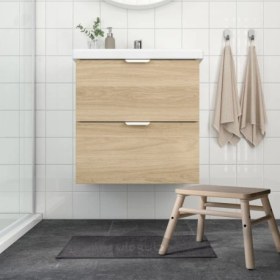 تصویر فرش حمام ایکیا مدل IKEA OSBYSJÖN رنگ خاکستری تحویل 29 روزه IKEA OSBYSJÖN