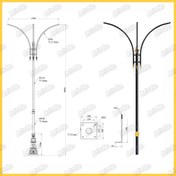 تصویر پایه چراغ خیابانی طرح آرتمیس 3 طرفه (9 متری) 