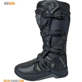 تصویر بوت موتور سواری کراسی تایگر رنگ مشکی مدل T3 Cross Tiger Motorcycle Boots Model T3 Black Red