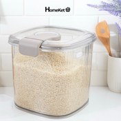 تصویر سطل برنج و قند مربع اکرولیک هوم کت مدل شالیز - ۵ کیلو / وانیلی Square acrylic brass holder, Shaliz Homecat