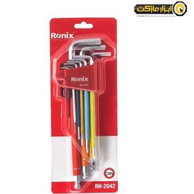 تصویر ست آچار آلن شش گوش 9 عددی رونیکس Ronix RH-2042 Ronix RH-2042 Hex key Set