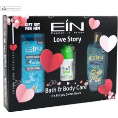 تصویر ست هدیه سه تیکه بادی اسپلش+ بادی واش + رول آن مردانه ای آی ان Gift Set For Him Body wash+ Body Mist+ Antiperspirant roll EIN