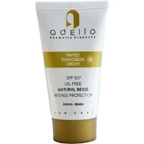 تصویر کرم ضدآفتاب رنگی مناسب پوست چرب ادلیوADELIO TINTED SUN SPF50 OILFREE NATURE BEIGE 