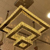 تصویر لوستر SMD مدرن کریستالی مدل مربع ریموت دار(LED) 
