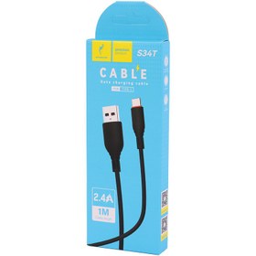 تصویر کابل تایپ سی فست شارژ Sky Dolphin S34T 2.4A 1m SKY DOLPHIN S34T 2.4A 1M FAST CHARGING DATA CABLE