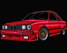 تصویر بنر BMW E30 ماشین – Drift car illustration 
