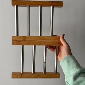 تصویر زیر قابلمه کشویی چوبی استیل 