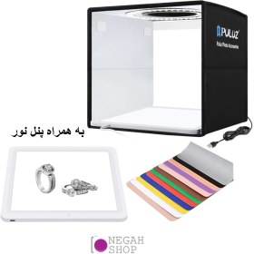 تصویر کیت خیمه عکاسی مدل لایت باکس به همراه پنل ال ای دی Puluz 3101B 