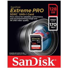 تصویر کارت حافظه سن دیسک مدل 128GB Extreme PRO 170MB/S ا SanDisk 128GB Extreme PRO 170MB/S Card SanDisk 128GB Extreme PRO 170MB/S Card