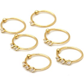 تصویر پیرسینگ طلا نگین دار 