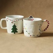 تصویر ماگ لیوان 2 بسته 460 میلی لیتری گلوی درخت فلیک سال نو Karaca 