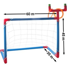 تصویر دروازه بازی فوتبال فایو استار بسته 2 عددی به همراه توپ و حلقه پرتاب 