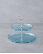 تصویر بشقاب خدمات استیل شیشه ای AQUACREST 21X28 سانتی متر آبی English Home 