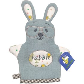 تصویر لیف حوله ای کودک دولانو طرح خرگوش رنگ خاکستری 