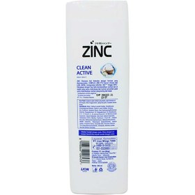 تصویر شامپو مو زینک zinc ضد شوره مو مدل CLEAN ACTIVE حجم 340 میلی 