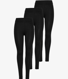 تصویر پک 3 عددی لگ بانوان برند only - S ا ONLY (black) 3 PACK Leggings Trousers schwarz Material & care ONLY (black) 3 PACK Leggings Trousers schwarz Material & care