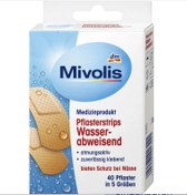 تصویر چسب زخم آب گریز ۴۰ عددی ,Mivolis Pflasterstrips Wasserabweisend, 40 St 