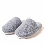 تصویر دمپایی حوله ای طوسی روشن (ارسال رایگان) 