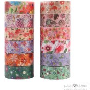 تصویر چسب نواری فانتزی واشی طلاکوب کد492- یک بسته 12 تایی (فروش عمده) 