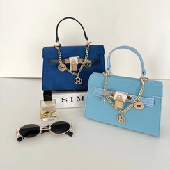 تصویر کیف هرمس آویز دار - آبی اسمونی 