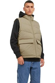 تصویر خرید اینترنتی جلیقه اسپورت مردانه بژ برند jack jones AKLN175901 Puffer Bomber Yelek