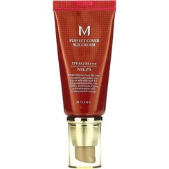 تصویر بی‌بی کرم میشا ۵۰ میل مدل M Perfect Cover یا Serum BB Cream – حاوی SPF 42 - No. 25 Warm Beige Missha M Perfect Cover BB Cream SPF 42 PA+++ - 50 ml
