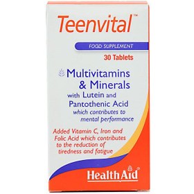 تصویر قرص مولتی ویتامین مینرال تین ویتال هلث اید 30 عددی HealthAid Teenvital