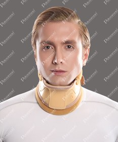 تصویر گردنبند طبی سخت چانه دار پاک سمن<br><br><p class="align">Paksaman Hard Cervical Collar with Chin Support</p> 