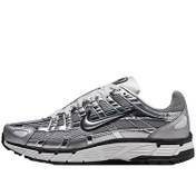 تصویر کتانی نایکی مدل P6000 مردانه رنگ نقره ای/مشکی با جنس چرم مصنوعی 