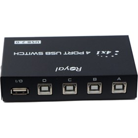 تصویر هاب سوئیچ 4 پورت پرینتر رویال مدل 1A4B Hub switch 4 port printer royal model 1A4B