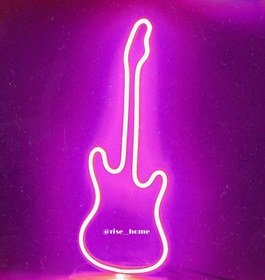 تصویر نئون مینیمال طرح گیتار guitar minimal neon