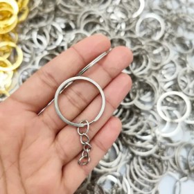 تصویر حلقه جاکلیدی تخت نقره ای 28میل (20عددی) 