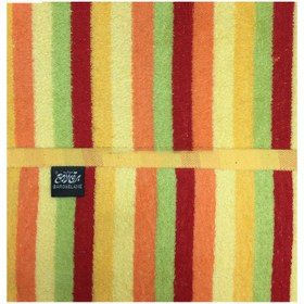 تصویر حوله حمامی برق لامع طرح رنگین کمان سایز 100×165 