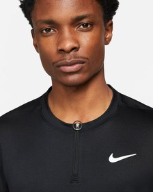 تصویر تی شرت نیم زیپ تنیس مردانه نایک NikeCourt Dri-FIT Advantage-مشکی 