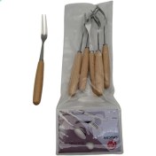 تصویر چنگال زیتون خوری دسته چوبی وارداتی کد کالا: 3357 