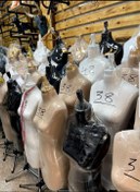 تصویر مانکن سوزن خور و اتوخور فوم سردفشرده از سایز۳۲تا ۵۲همراه با پایه - سایز یک دوم / کرم 