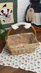 تصویر سبد حصیری دسته دار 