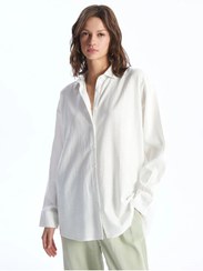 تصویر زنانه - گوشه‌دار - پارچه کتان مخلوط - آستین بلند - ایکس‌سایز | LC Waikiki | 840150176 | اورجینال 