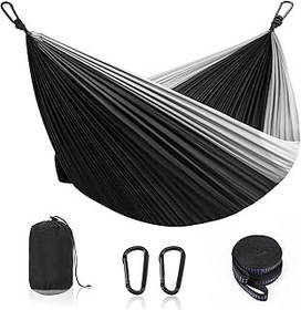 تصویر Mixde Double Hammock برای کمپینگ ، چکش های در فضای باز مضاعف و تک در فضای باز با 2 تسمه درخت ، چکش های چتر نجات نایلونی سبک برای مسافرت کوله پشتی کمپینگ پیاده روی در حیاط خلوت MIXDE Double Hammock for Camping, Double &amp; Single Portable Outdoor Hammocks with 2 Tree Straps, Lightweight Nylon Parachute Hammocks for Travel Camping Backpacking Hiking Backyard