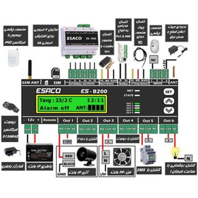 تصویر کنترلر پیامکی 12 خروجی دما و رطوبت مدل ES-B200 