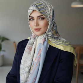 تصویر روسری ابریشم توییل طرح تروا 