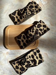 تصویر هدبند زنانه بافت پلنگی 