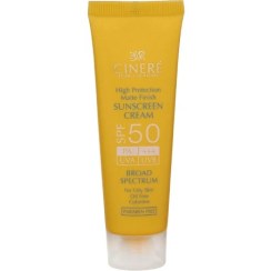 تصویر کرم ضد آفتاب بی رنگ سینره مخصوص پوست چرب 