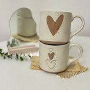 تصویر ماگ مینیمال قلبی – لیوان سرامیکی طرح قلب ساده – ماگ عشق و ولنتاین – هدیه شیک 