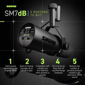 تصویر میکروفون داینامیک شور Microphone SHURE SM7DB Microphone SHURE SM7DB